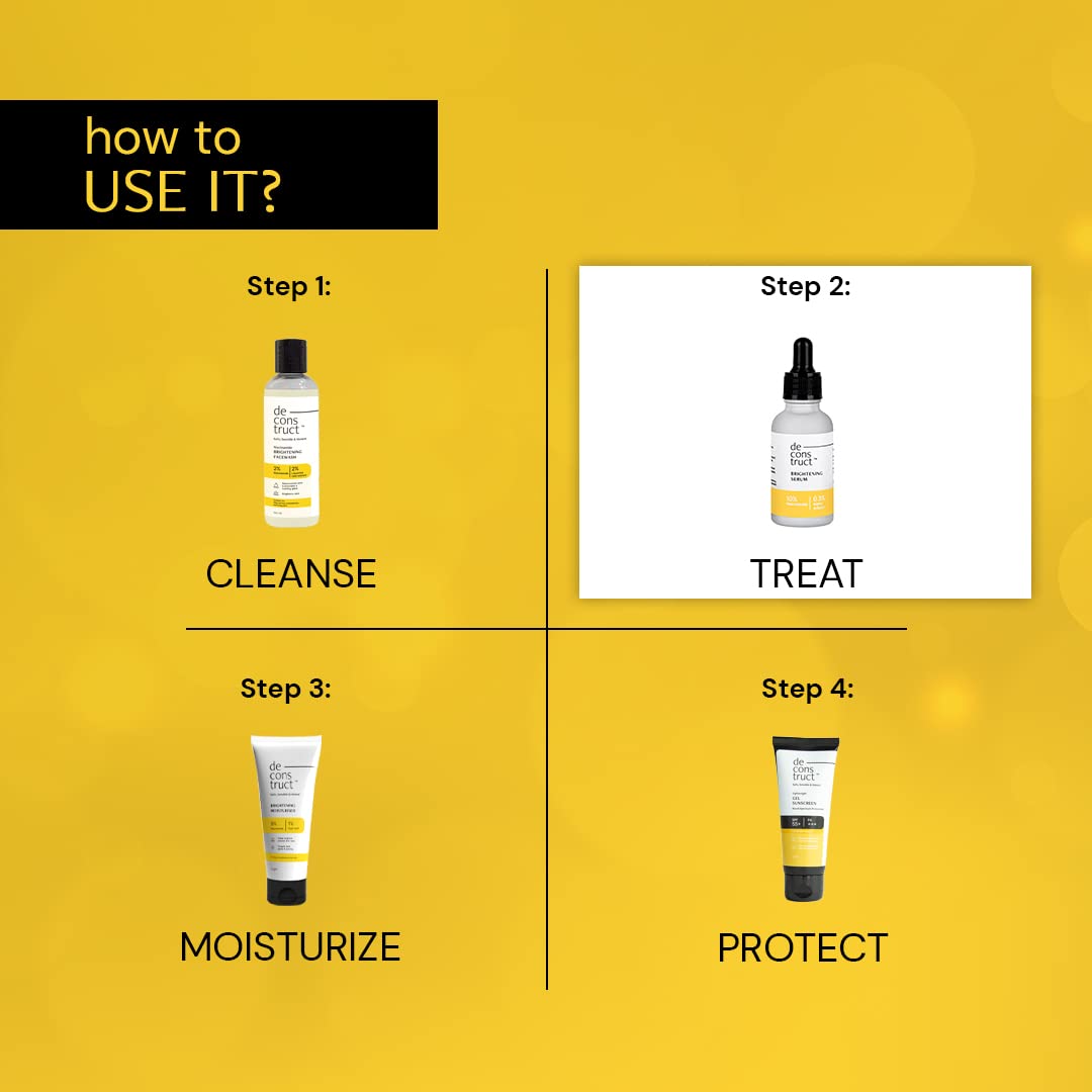 Deconstruct 10% Niacinamide Face Serum For Skin Brightening | Reduces Pigmentation & Dark Spots | 0.3% Alpha Arbutin Reduces Tan & Acne Marks | For Women & Men | Beginner Friendly | 30Ml