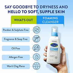 Foaming Face Wash By Cetaphil, Gentle Foaming Cleanser for All Skin Types - 236 ml| Foaming Face Wash with Vitamin E, B5| Dermatologist Recommended| Paraben, Sulphate Free