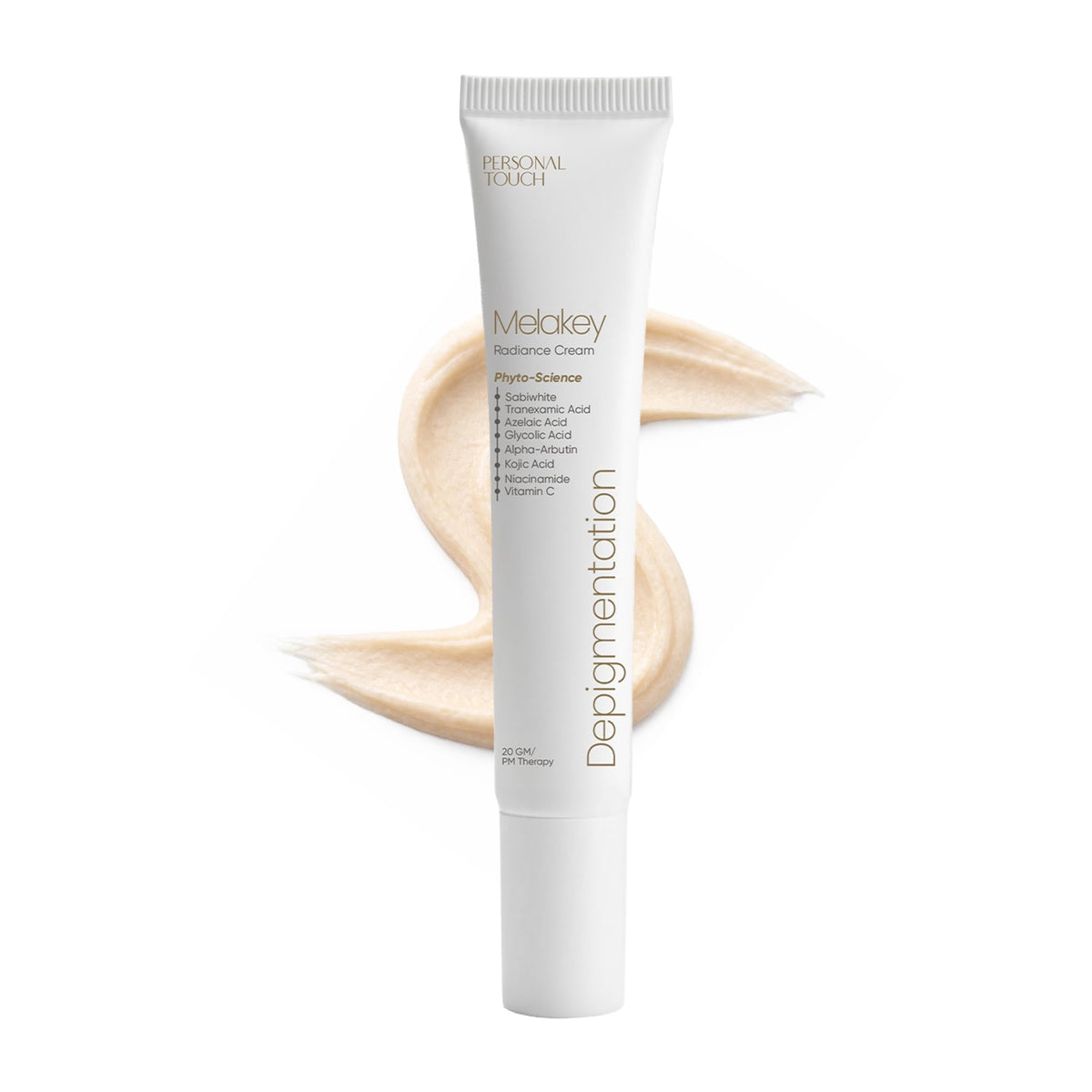 Personal Touch Melakey Radiance Cream for Hyperpigmentation & Melasma | Pigmentation Removal Cream | 5% Azelaic Acid | Dark Spot Corrector with Glycolic Acid & Niacinamide for Even Skin Tone | 20gm