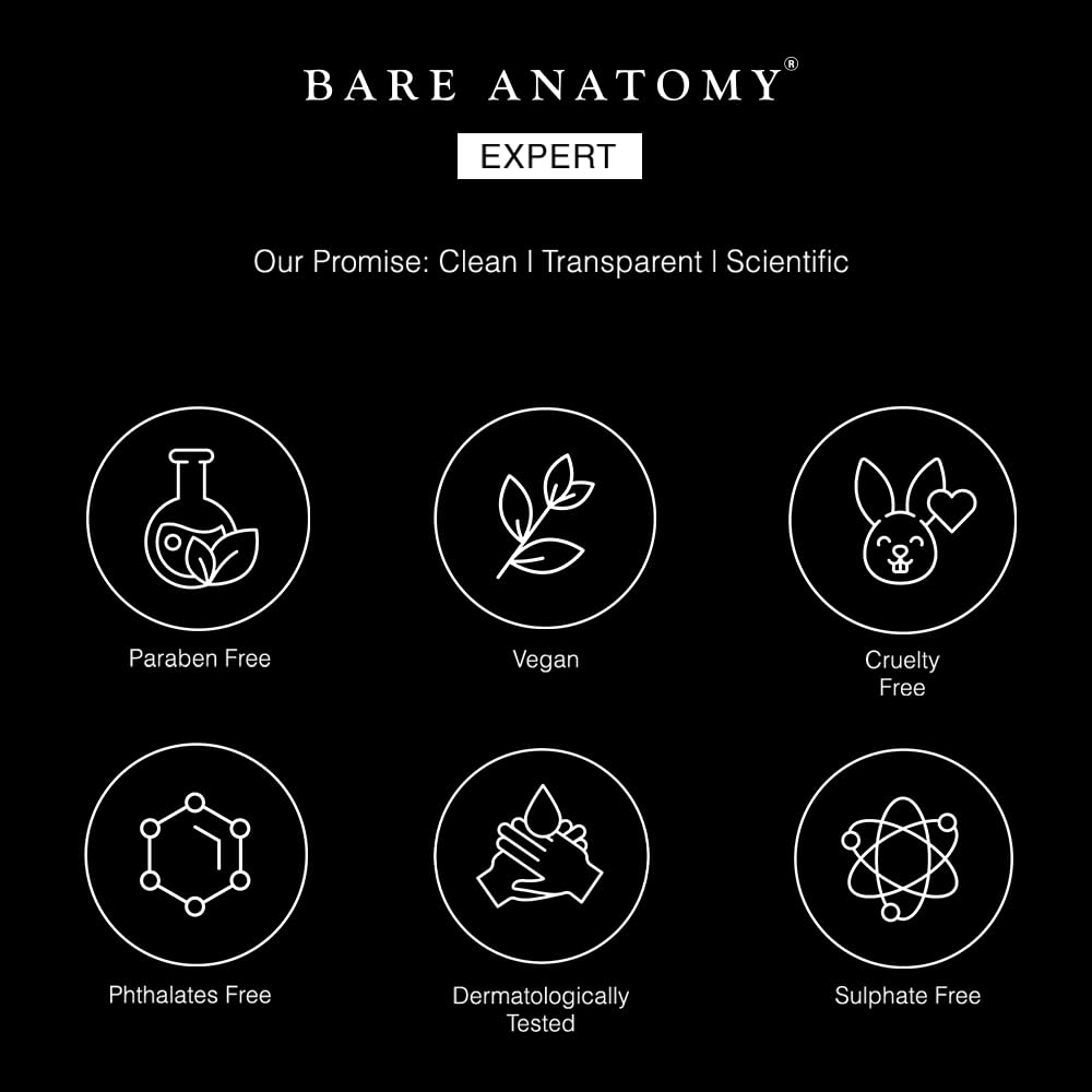 Bare Anatomy Anti Dandruff Shampoo | Reduces Up to 100% Dandruff and Strengthens Hair | Derma Approved Shampoo with Salicylic Acid & Biotin | Helps Remove Flakes and Itching | Shampoo For All Hair types | For Women And Men | 100ml
