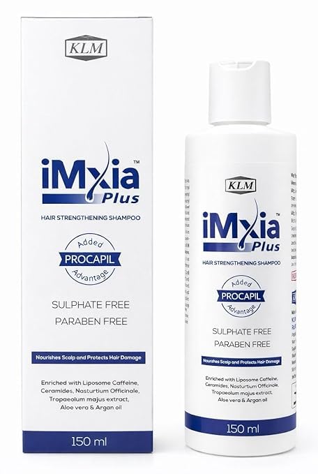 iMxia Plus Hair Strengthening Shampoo with Procapil Advantage | Sulphate & Paraben Free | Helps Reduce Hair Fall & Strengthen Roots | Nourishes Scalp & Protects Hair Damage | 150 ml