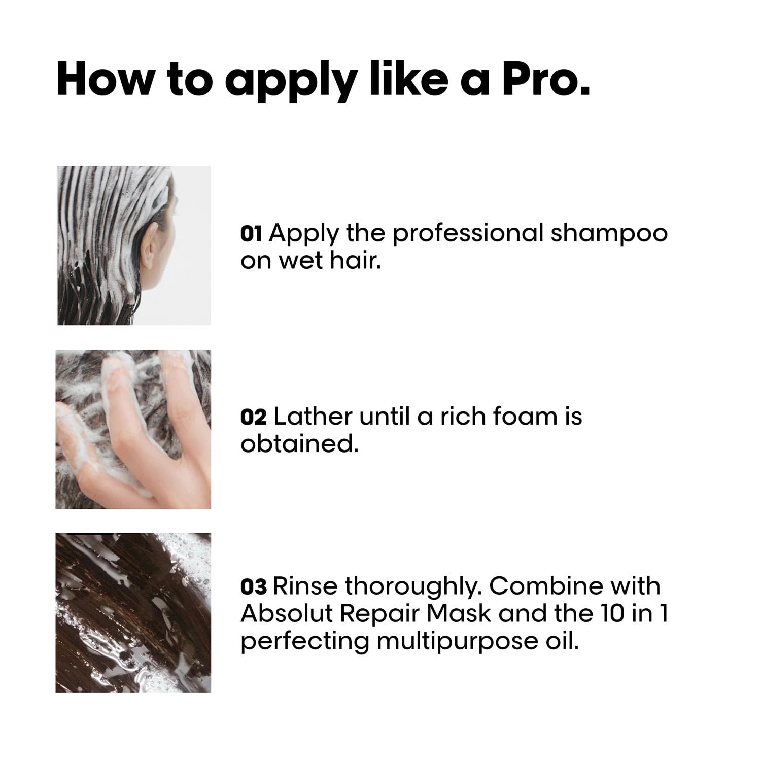 L'Oréal Professionnel Absolut Repair Shampoo for Dry & Damaged Hair - 300ml | Professional shampoo for Strengthening and Repairing Hair, With Protein & Omega-9, For Men & Women