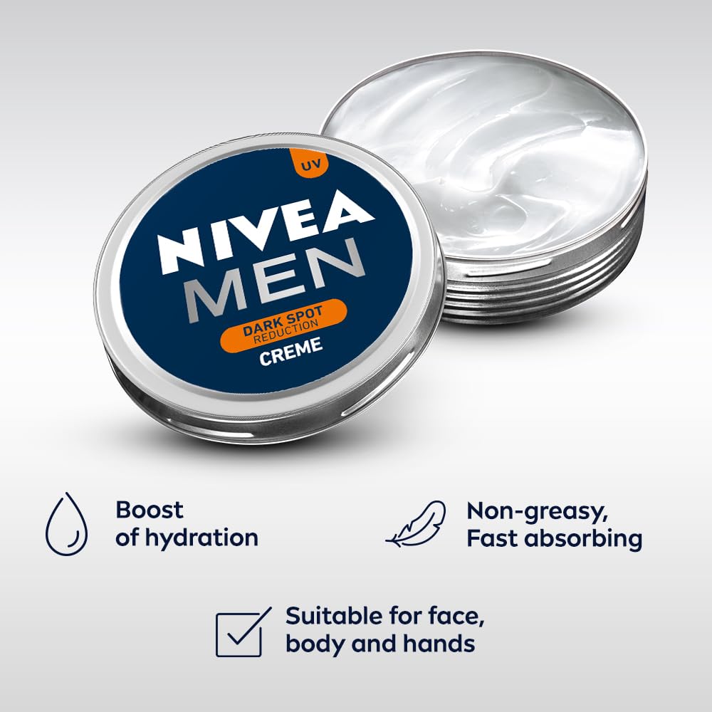 Nivea Men Creme, Dark Spot Reduction, Non Greasy Moisturizer, Cream With Uv Protect, 150 ml
