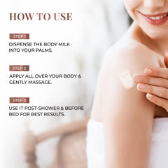 Just Herbs Saffron + Malai Nourishing Body Milk Moisturizer for Men & Women | Hydrating Body Lotion for Dull, Tired & Dry Skin | Suits All Skin Types - 300 ml