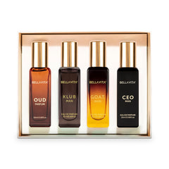Bella Vita Luxury Long Lasting Perfume Gift Set for Man | 4x20ml | Gifts for Men | Woody, Citrusy, Oud, Premium Fragrance Scent | KLUB, OUD, CEO, G.O.A.T