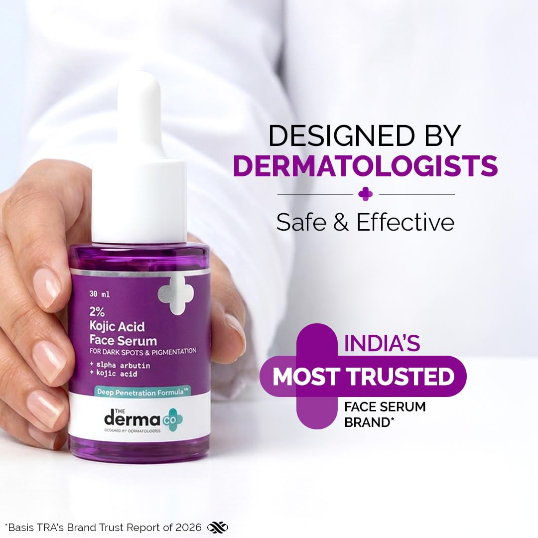 The Derma Co. 2% Kojic Acid Face Serum with Alpha Arbutin, Powered by Deep Penetration Formula™ | Fights Pigmentation | Fades Dark Spots | Brightens & Evens Skin Tone | 30 ml