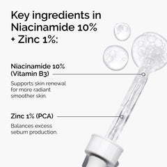 The Ordinary Niacinamide 10% + Zinc 1%, Brightening & Smoothing Serum for Blemish-Prone Skin, 60ml