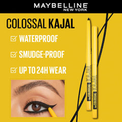 Maybelline New York Pencil Eyeliner & Kajal, Bold Eye Looks, Long-Lasting, Colossal Bold Liner & Colossal Kajal, Combo Pack, Essential Eye Kit, Black, Matte Finish