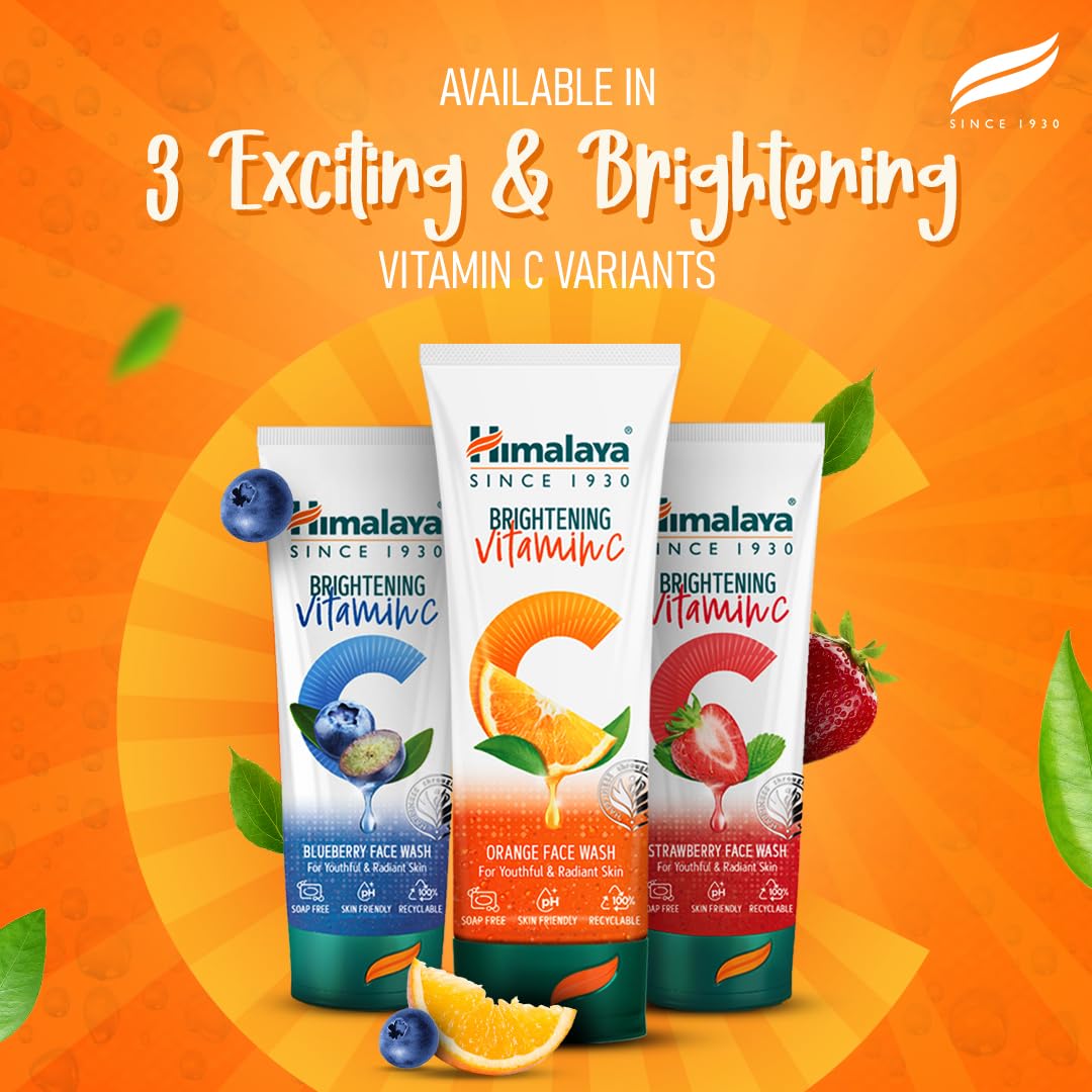 Himalaya Brightening Vitamin C Orange Face Wash | Brightening Face Cleanser | Remove Dull Skin | 50ml