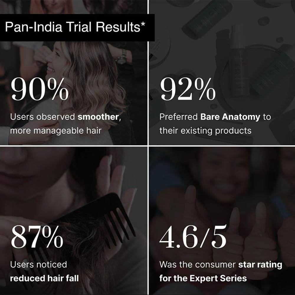 Bare Anatomy Anti Hair Fall Shampoo | 5x Hair Fall Control & Growth | Contains Biotin Adenosine, & Peptides | Rosemary, Rice Water, Hyaluronic Acid | For All Hair Types | For Women & Men | 100ml