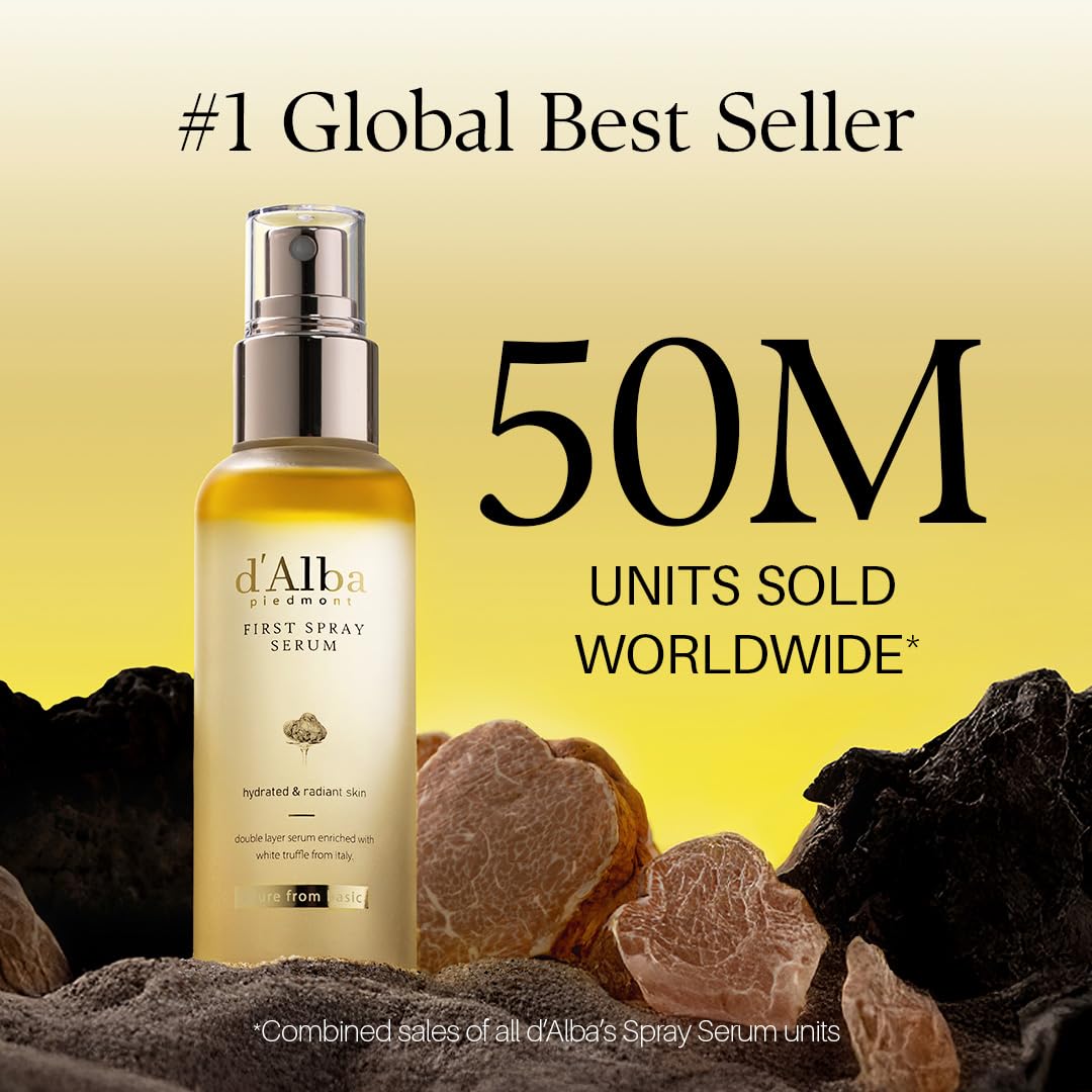 d'alba Piedmont Italian White Truffle First Spray Serum, Vegan Skin Care, Hydrating Face Moisturizer, Glow Serum for Radiant Skin, Non Comedogenic, All In One Mist, Korean Skin Care (1.69 fl oz/50ml)