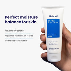 Re'equil Oil Free Moisturizer Cream With Hyaluronic Acid & Betaine | Lightweight Moisturizer For Oily/Combination Skin | 100gm