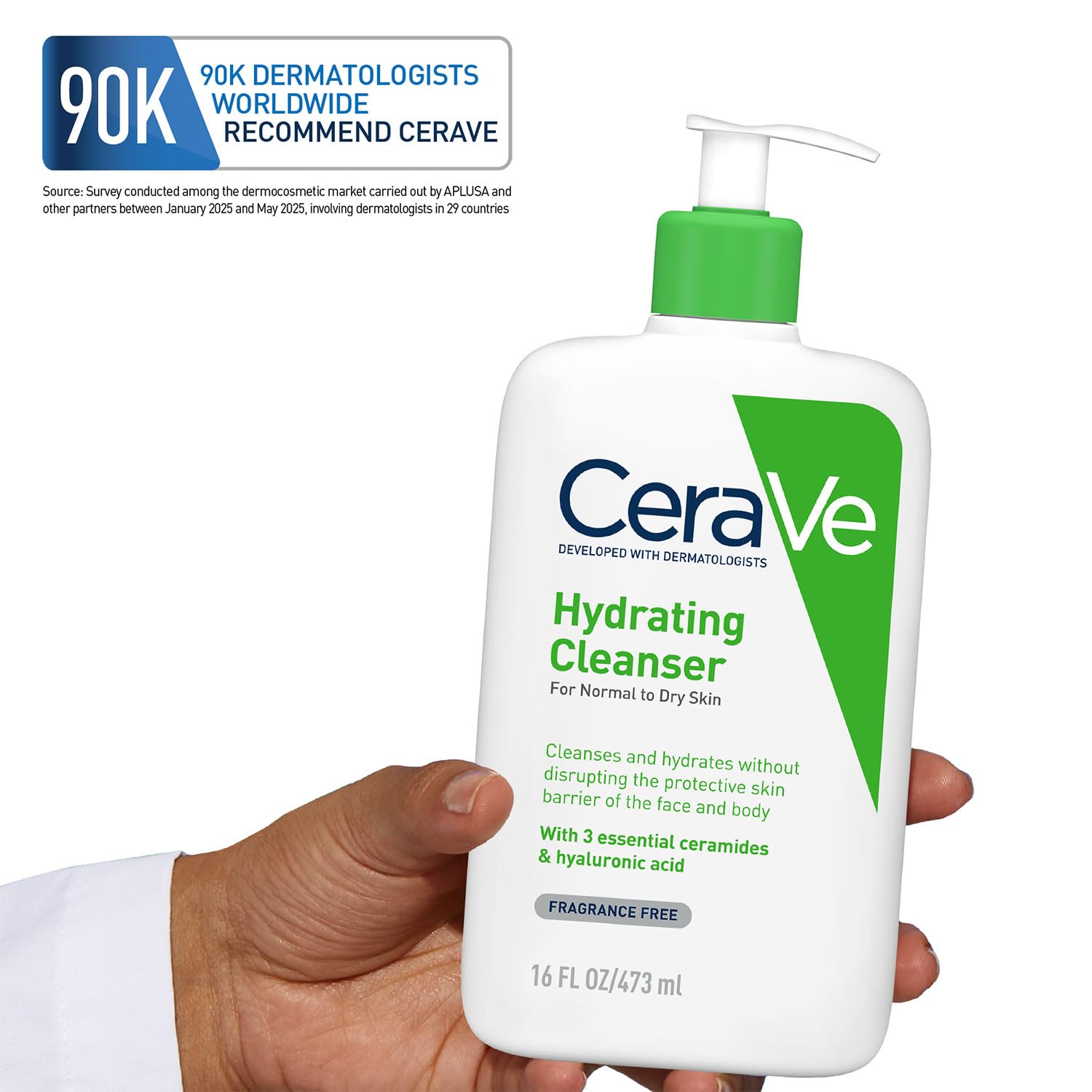 CeraVe Hydrating Cleanser For Normal To Dry Skin (236ml) - Non-Foaming Face Wash with Hyaluronic Acid And Ceramides | Non-Comedogenic, Non-Irritating And Fragrance-Free Cleanser