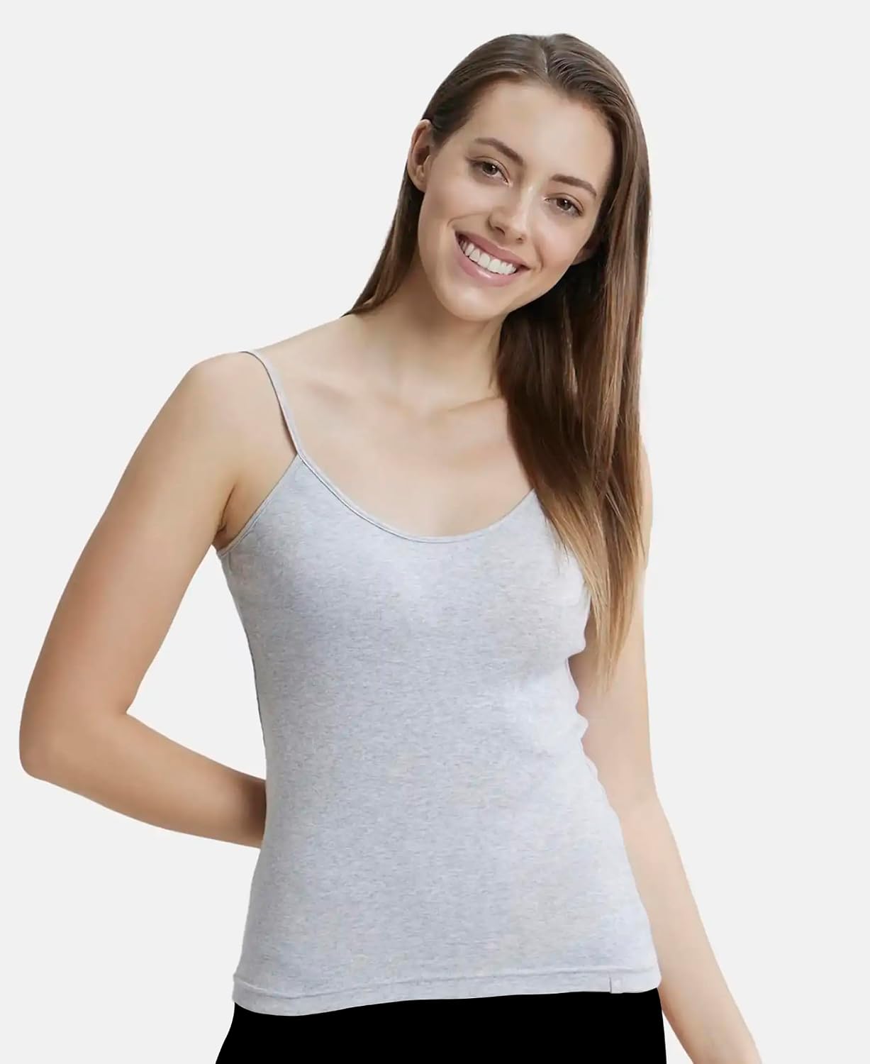 Jockey 1487 Women Super Combed Cotton Rib Camisole with Adjustable Straps