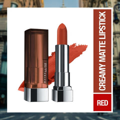 Maybelline New York Color Sensational Creamy Matte Lipstick | Madison Red, 3.9g