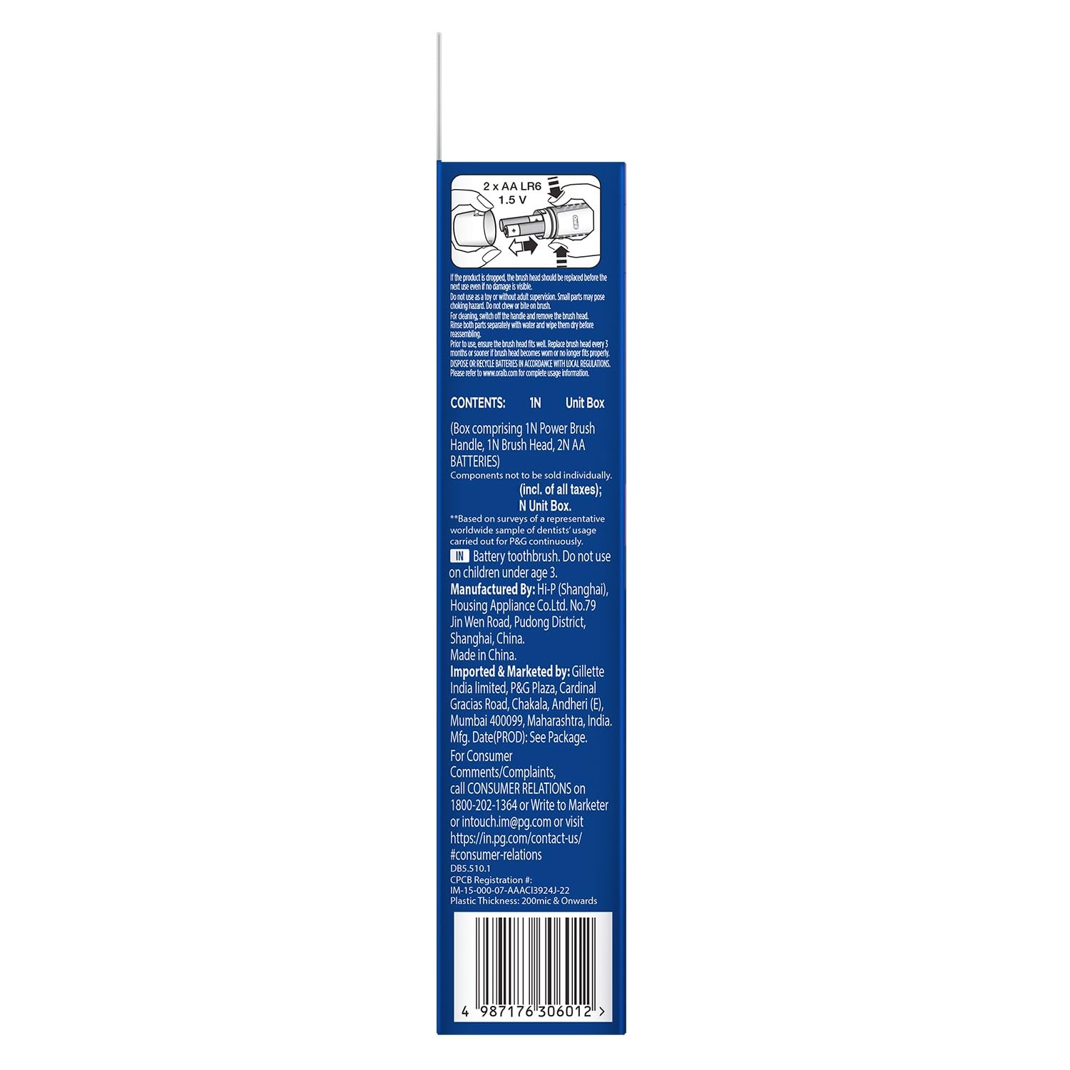 Oral B Pro Expert AA Battery Electric Toothbrush for Adults, 2 Min Timer with Quadpacer, Long Battery Life, IPX7 Water Resistant, 2 Year Warranty by Oral-B, Dentist inspired Round Brush Head