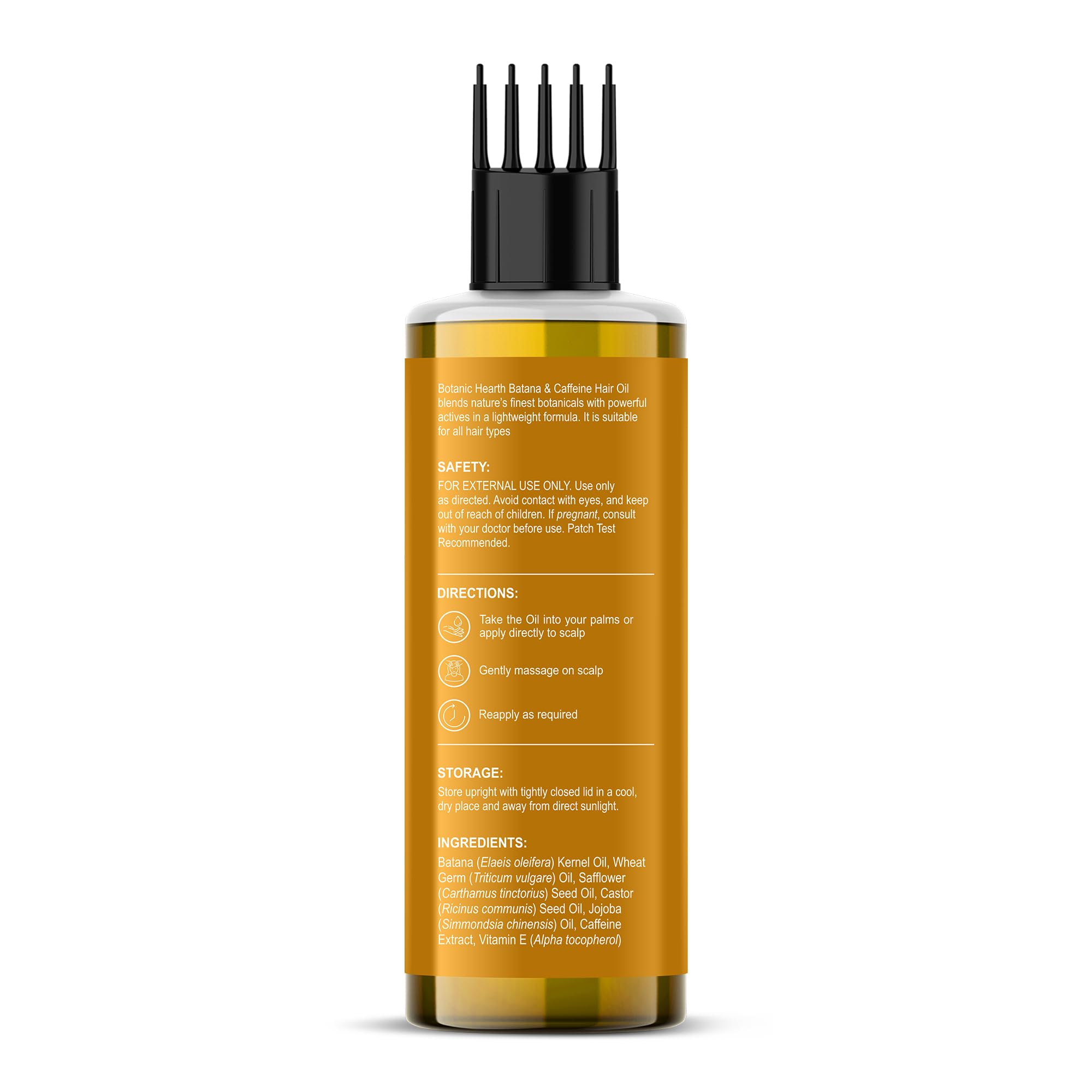 Botanic Hearth Batana Caffeine Hair Oil with Almond – 150ml – Nourishing & Strengthening Hair Treatment, Promotes Healthy Hair Growth, Enhances Shine & Moisture