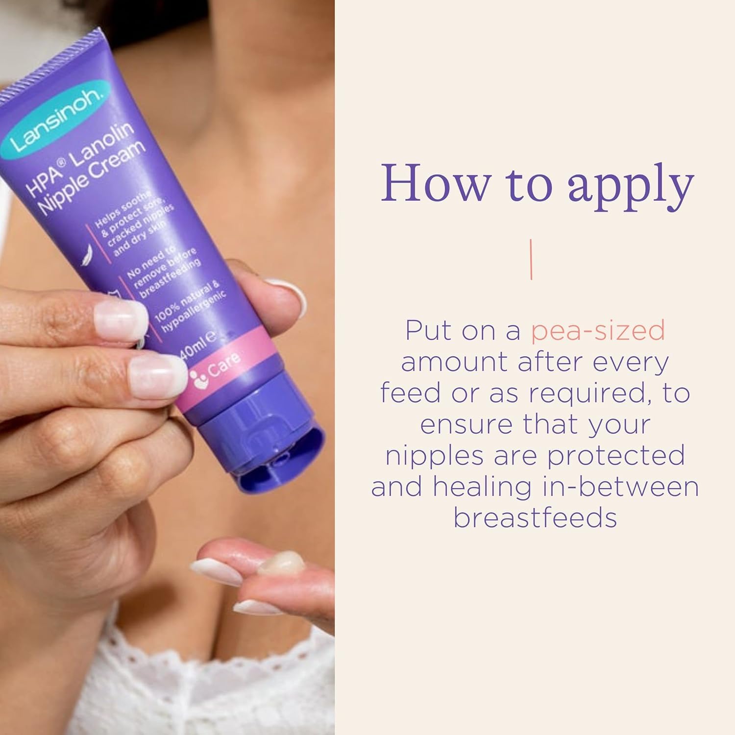 Lansinoh HPA Lanolin Nipple Cream For Cracked, Dry and Sore Nipples, Breast Feeding Moms, 100% Natural, Soothing, Tasteless & Odourless, Clinically Tested, Safe For Baby, Maternity Essentials, 10ml