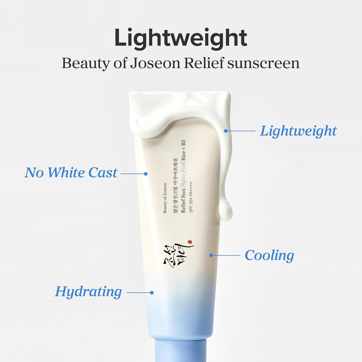 Beauty of Joseon Relief Sun Aqua-fresh Rice + B5, SPF 50+ PA++++ Sun Cream, Moisturizing & Calming Formula, Korean Skincare, 50ml