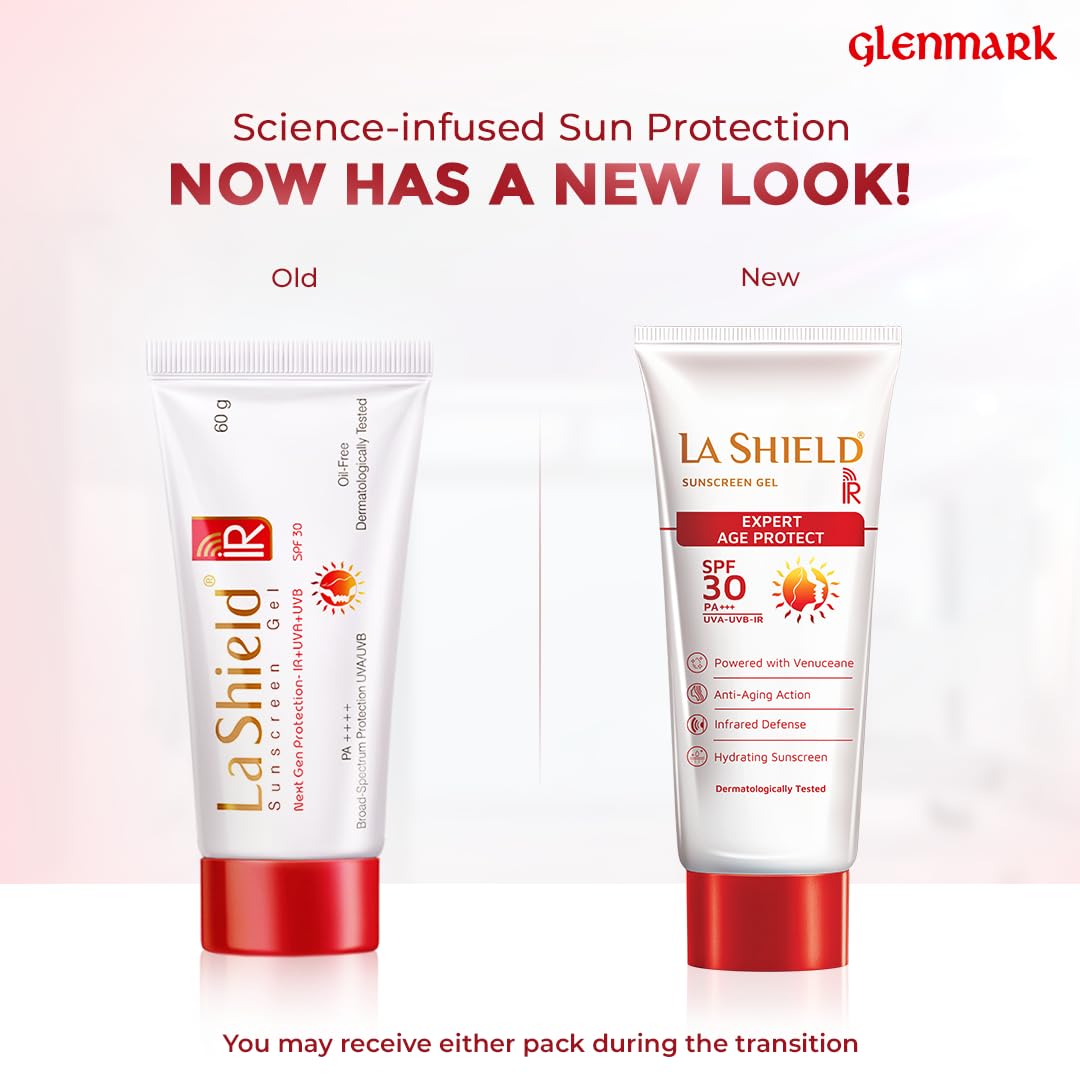 La Shield IR SPF 30 PA +++ Mineral Sunscreen Gel | UVA & UVB + Infrared Protection | Oil free | Lightweight | No white cast | Broad spectrum | Dermatologist Prescribed | For All Skin types | 60g