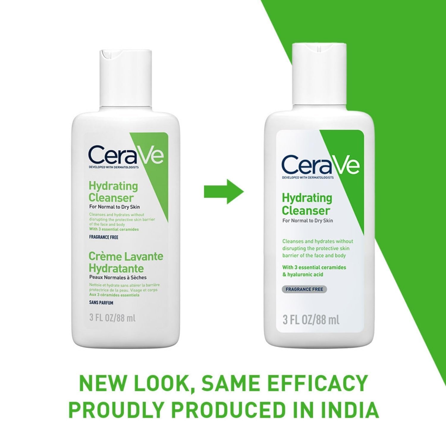 CeraVe Hydrating Cleanser For Normal To Dry Skin (88ml) - Non-Foaming Face Wash with Hyaluronic Acid And Ceramides | Non-Comedogenic, Non-Irritating And Fragrance-Free Cleanser