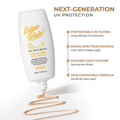Eclipse Solaire Aqua Fusion Sunscreen SPF50 | 5X Protection with SPF 50 PA++++ | Infused with Himalayan Spring Water | Non-Greasy, For All Skin Types – 60ml