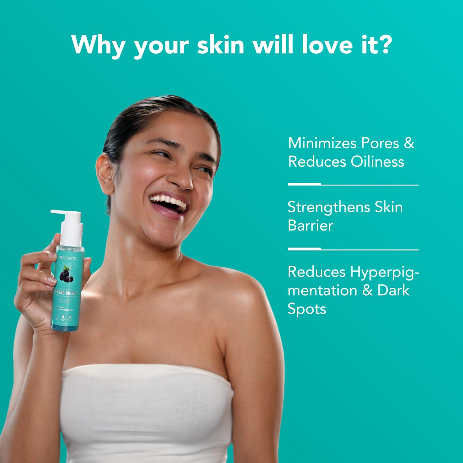 BELLAVITA Beyond Bright Face Wash | Niacinamide, Alpha Arbutin & Mulberry | Treats Pigmentation | Repairs Skin Barrier | pH Balanced | Non-Irritating | Men and Women 100 ml