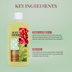 Just Herbs Tea Tree Anti - Acne Body Wash with Plant Salicylic Acid for Men & Women 300ml