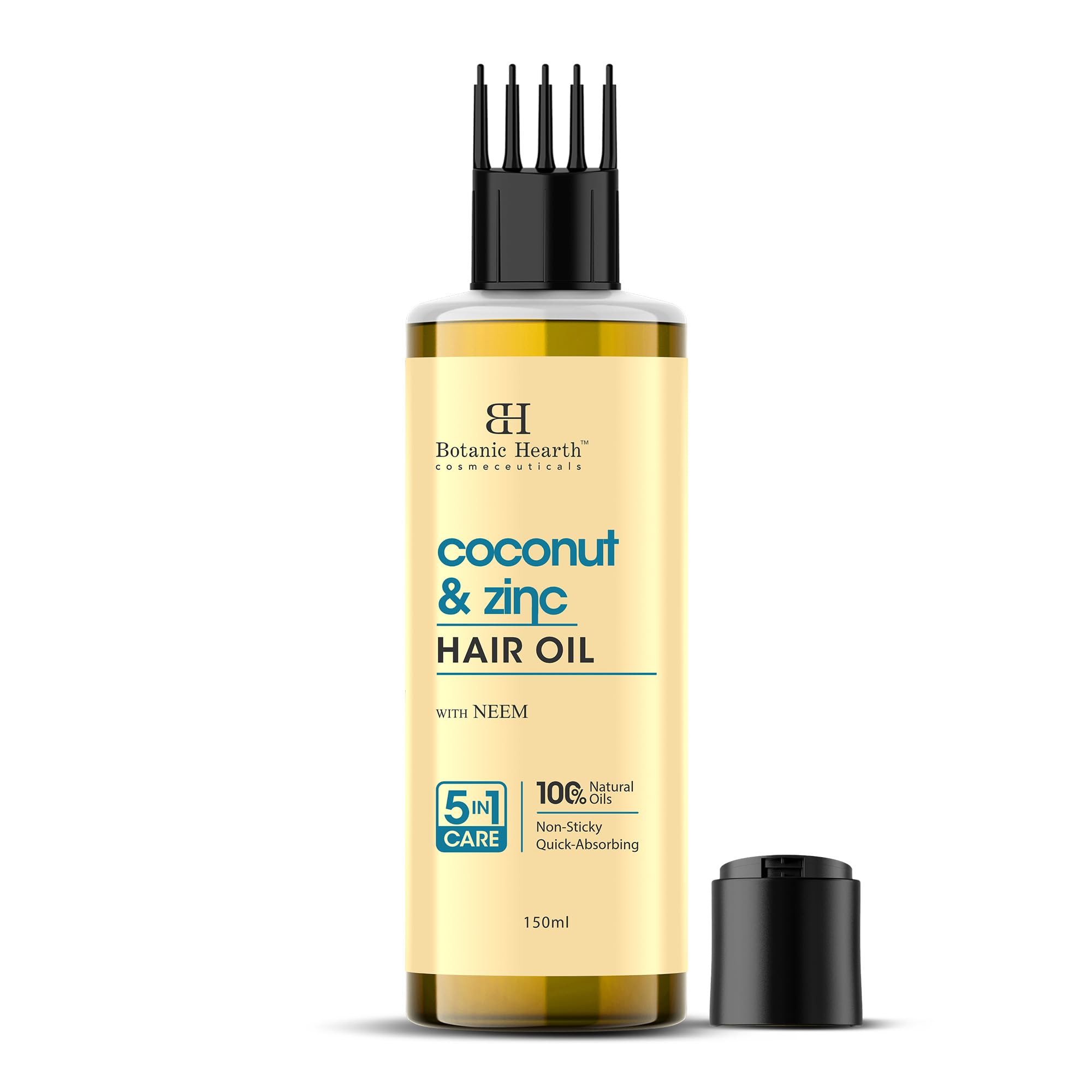 Botanic Hearth Coconut & Zinc Pyrithione Hair Oil with Neem – 150ml – Soothes Scalp, Controls Dandruff, Nourishes & Hydrates for Healthy Hair