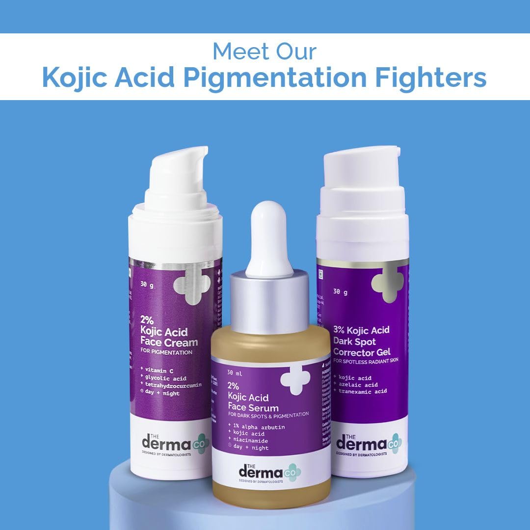 The Derma Co 1% Kojic Acid Face Wash | With Niacinamide & Alpha Arbutin | Reduces Dark Spots, Pigmentation & Blemishes | Cleanses & Brightens Skin | Non-Drying Formula | For All Skin Types | 100 ml
