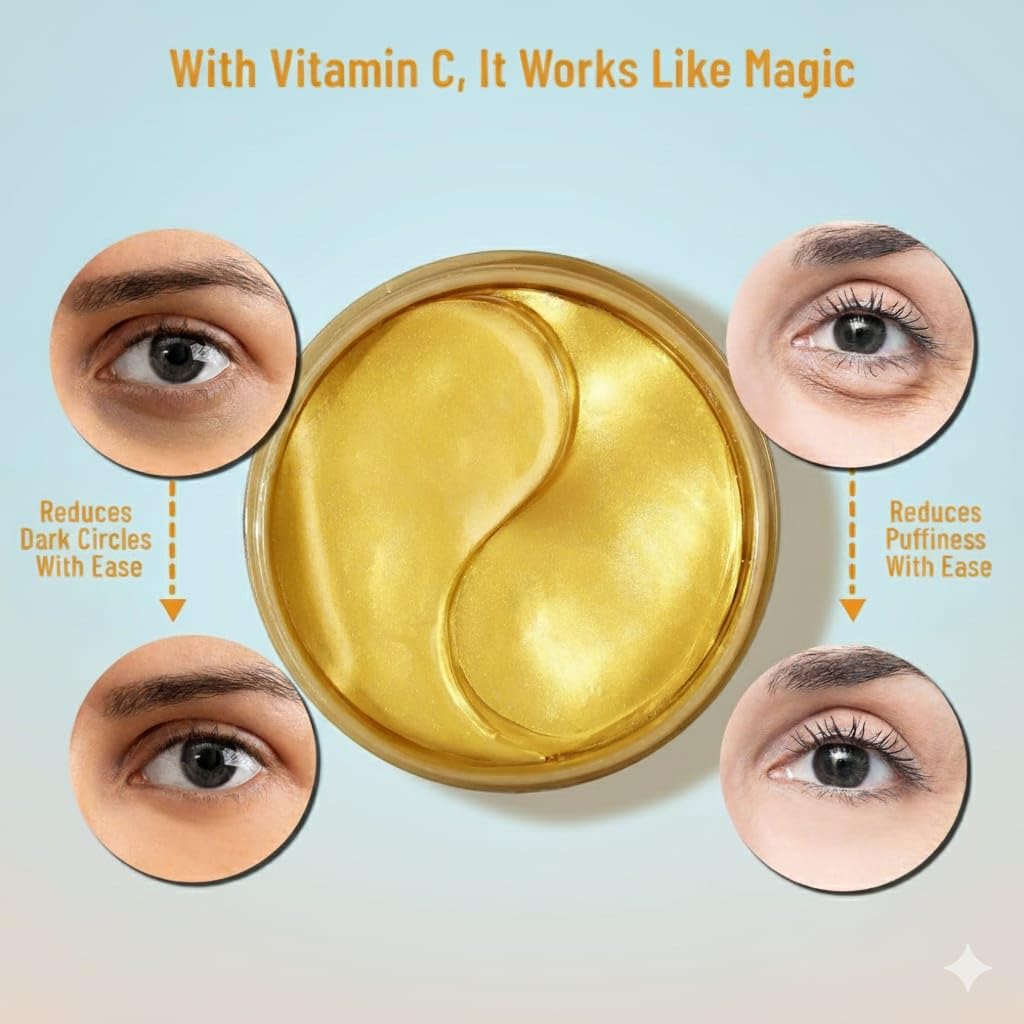 ETSAP Hydra Anti Wrinkle Eye Serum Patch| Treats Dark Circles, Fine Lines And Wrinkles | Enriched With Collagen And Aloe Vera Extract | Shade -Gold, 60 Pcs