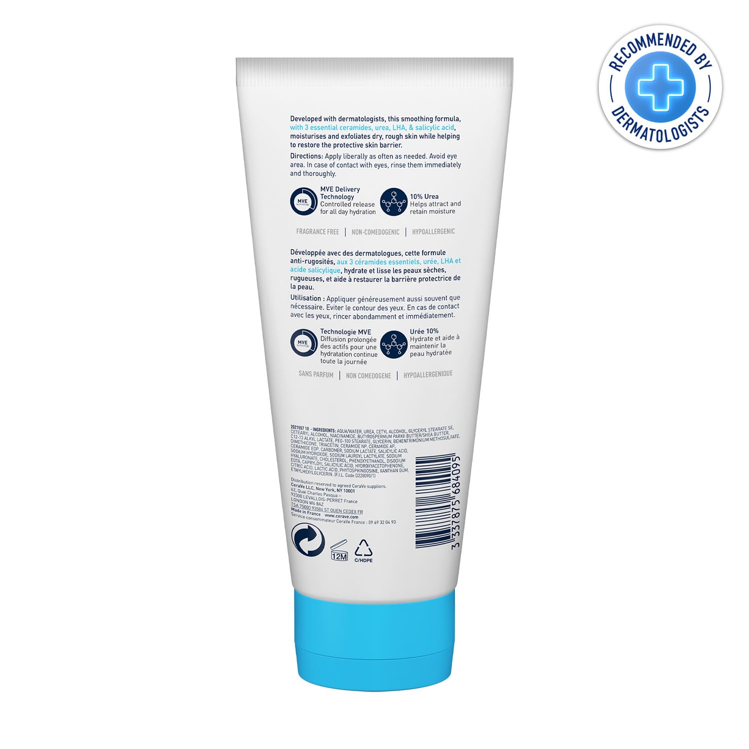 CeraVe SA Smoothing Cream | Exfoliating and Skin Smoothing Cream for Rough, Dry & Bumpy Skin with Salicylic Acid & Ceramides | Dermatologist Recommended, 177ml