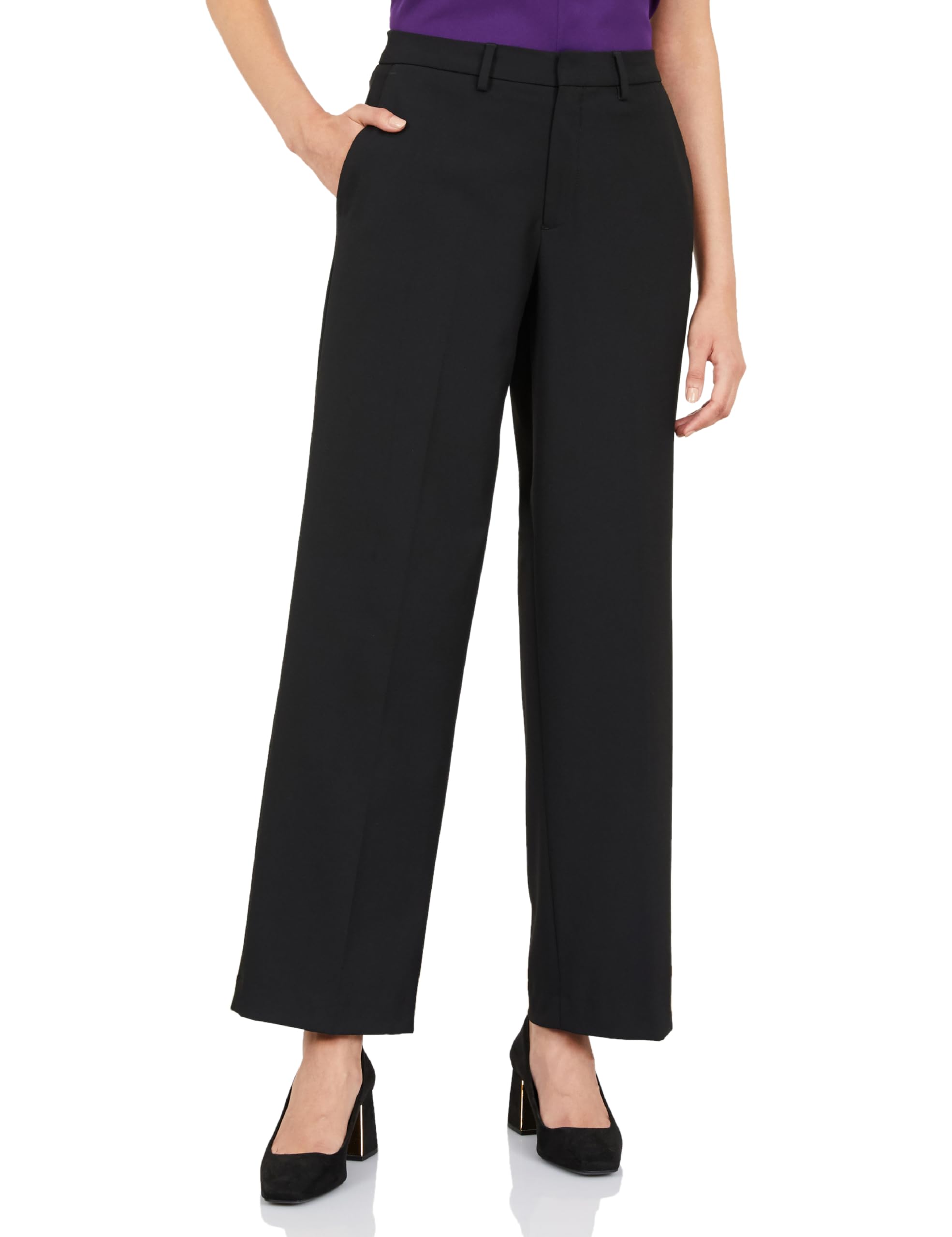 Symbol Premium Women's Wide Leg 4-Way Stretch Formal Trousers | Flexi-Waist | Waistband Gripper | Desk-to-Dinner (Available in Plus Sizes)