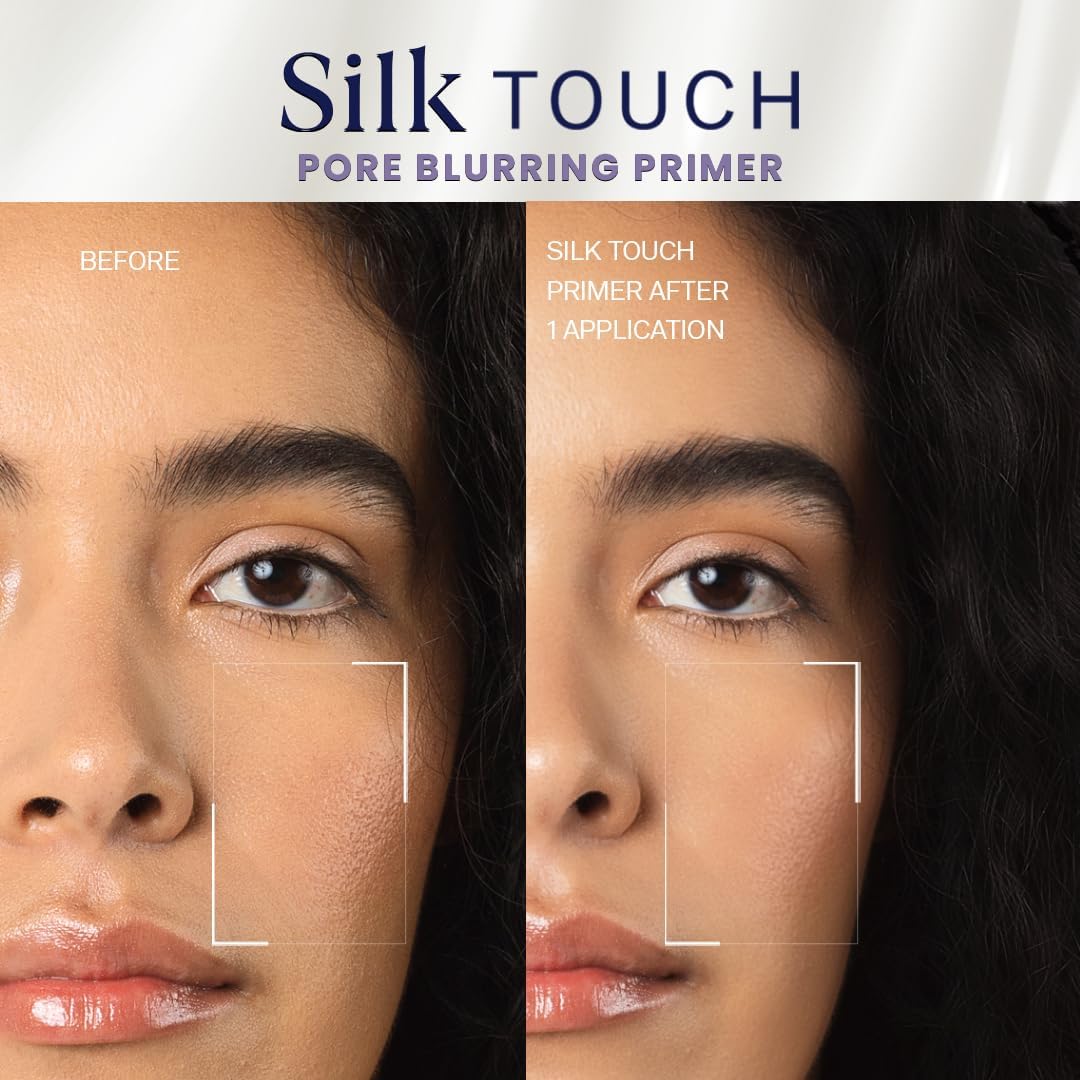 FLiCKA Silk Touch 3 in 1 Moisturizer and Primer for Face | Hydrating, Lightweight, Long-Lasting | Pore Minimizer | Dermatologically Tested | Makeup Base | 60g | Cruelty-Free (Pack of 1)