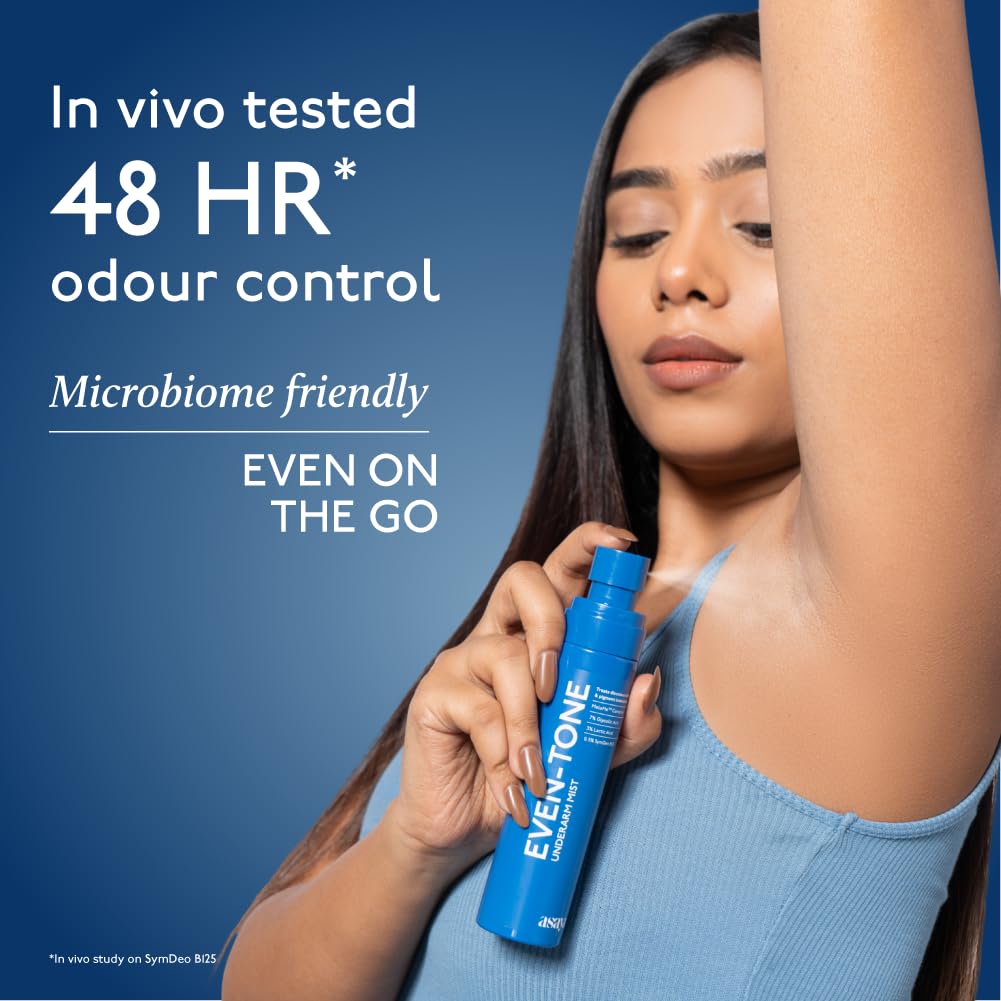 Asaya Even Tone Underarm Mist | Lightweight Spray for Underarm Pigmentation Removal & Odour Control | Even Tone Underarm Mist for Dark Underarms | 100 ml