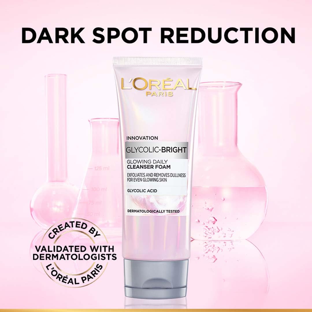 L'Oréal Paris Glycolic Bright Daily Foaming Face Cleanser, 100ml