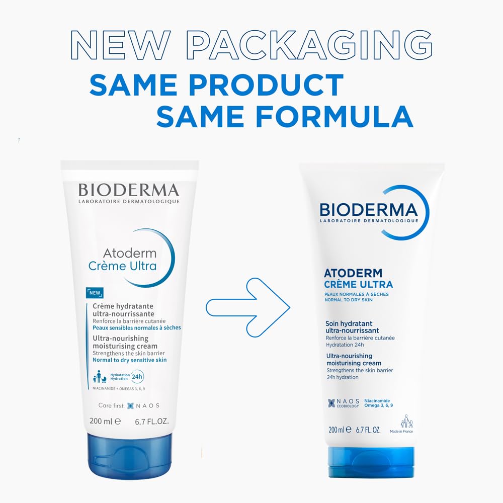Bioderma Atoderm Creme Ultra-Nourishing - Moisturizer For Normal To Sensitive Dry Skin, 200ml