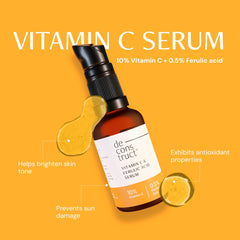 Deconstruct Radiant Lips & Skin Set: Spf Lip Balm (4G) & Non-Irritating Vitamin C Face Serum (30Ml)|For Dark Pigmented Dry Flaky Lips, Brightens Pigmented Lips|Pack Of 2