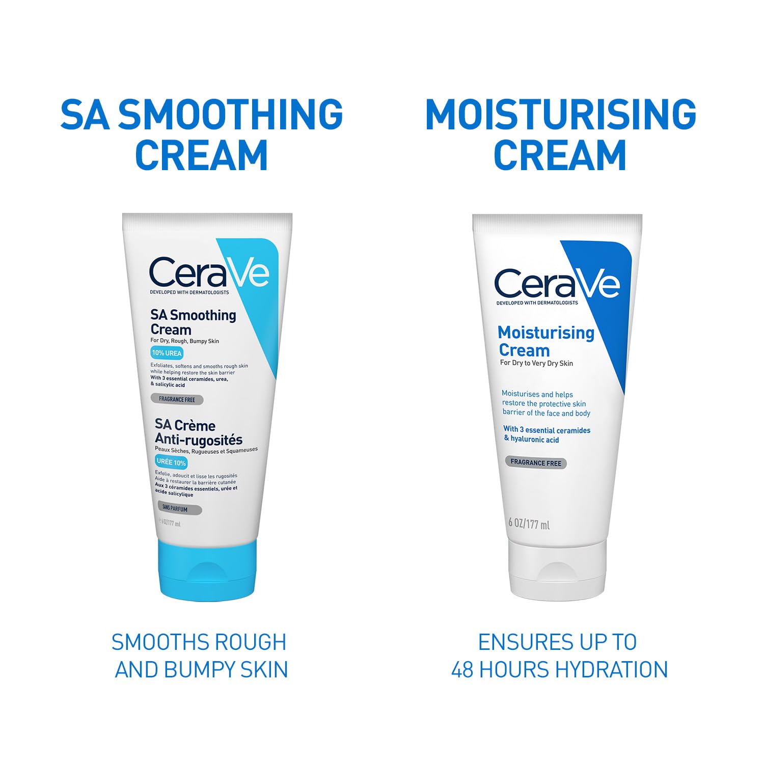 CeraVe SA Smoothing Cream | Exfoliating and Skin Smoothing Cream for Rough, Dry & Bumpy Skin with Salicylic Acid & Ceramides | Dermatologist Recommended, 177ml