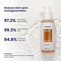 RE' EQUIL Fruit AHA Face Wash | Daily Exfoliating Cleanser for pigmentation, dullness & uneven skin tone | With Glycolic & Lactic acid from fruit extracts - 150 ml