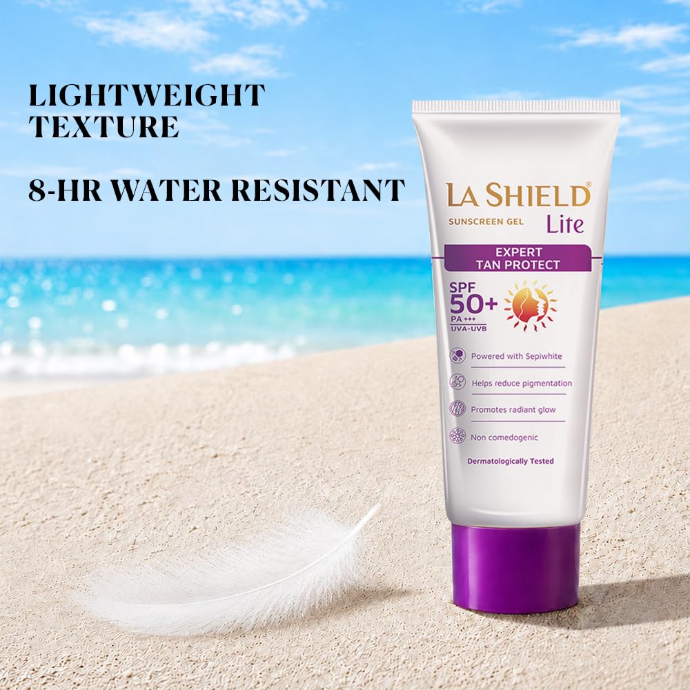 La Shield Lite SPF 50+ PA+++ Pure Mineral Sunscreen | Skin brightening in 3 Weeks | Lightweight | Broad spectrum | Oil-free | PA +++ | Dermatologist Prescribed | All Skin types | 50g