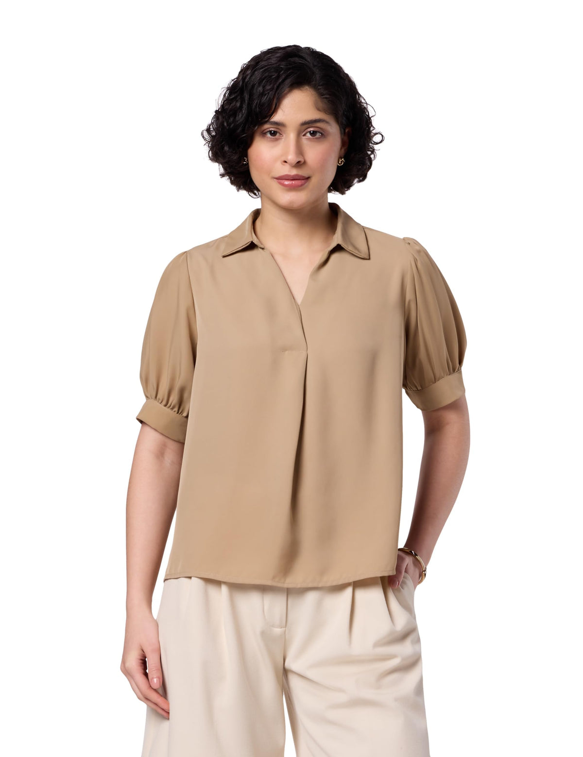 Symbol Premium Women's Polyester Collared Top | Regular Fit | Desk-to-Dinner (Available in Plus Sizes)