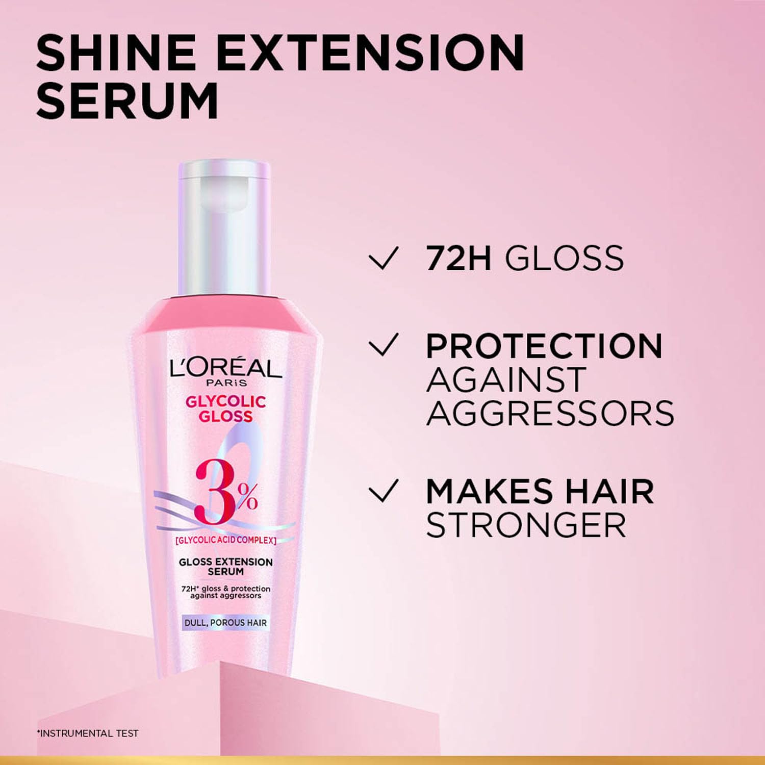 L'Oreal Paris Glycolic Gloss Serum - Glycolic Acid 72H Shine - 80ml
