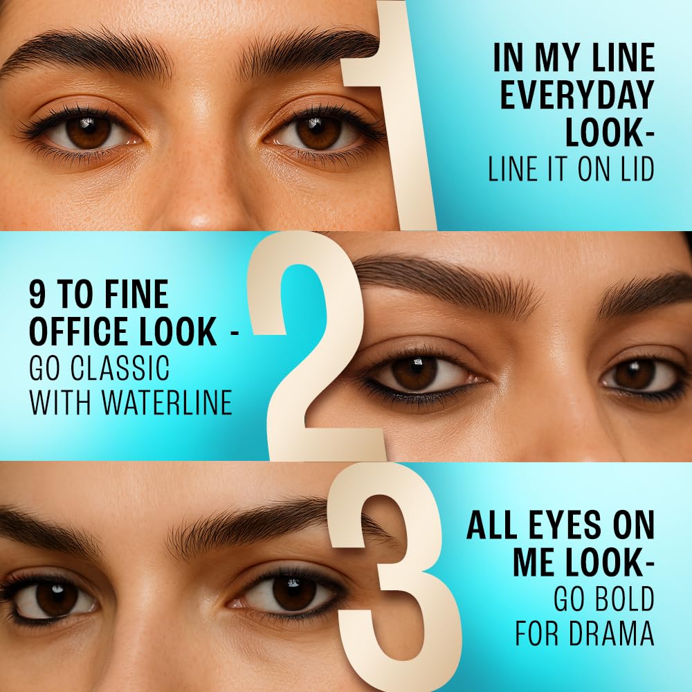 LAKMÉ Eyeconic Black Kajal 0.35 g (Combo Pack of 2) Matte Kohl Liner in a Twist Up Pencil - Waterproof|| Smudge Proof & Long Lasting Eye Makeup