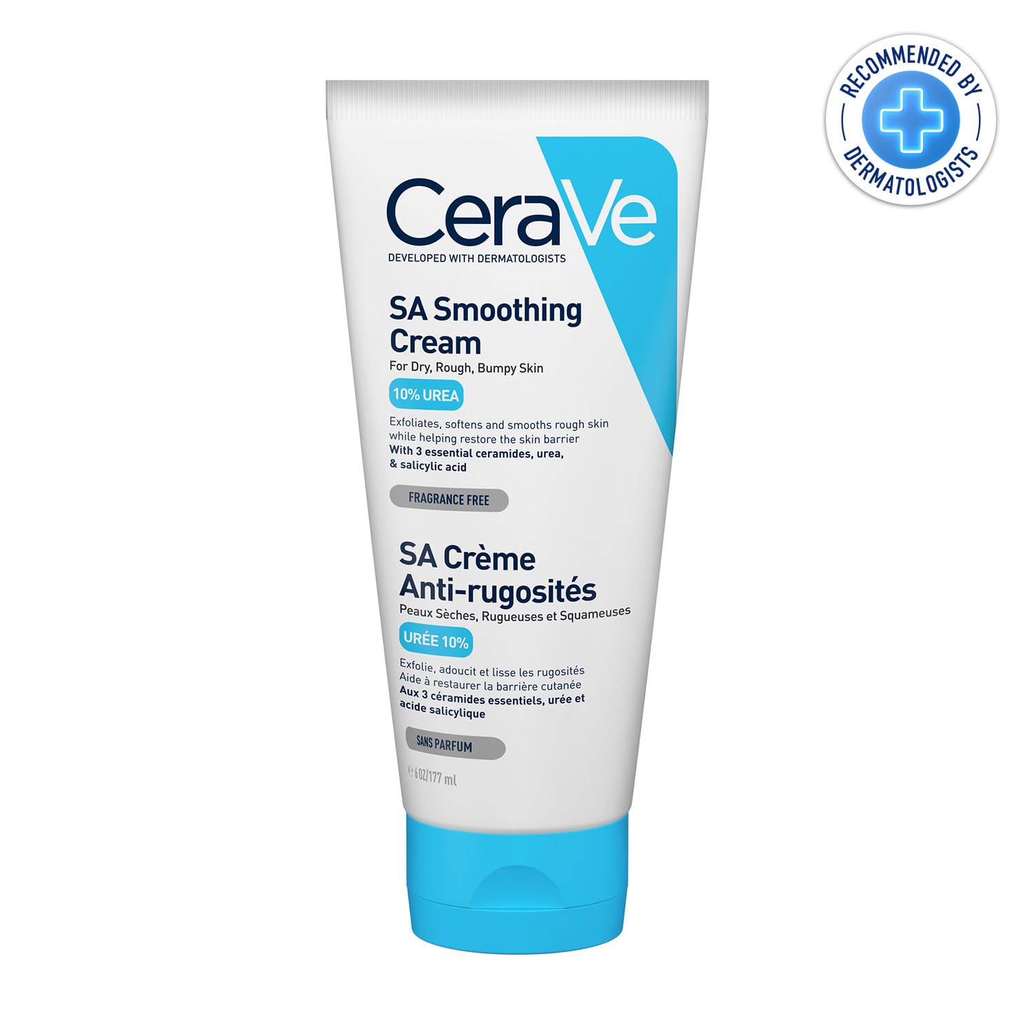 CeraVe SA Smoothing Cream | Exfoliating and Skin Smoothing Cream for Rough, Dry & Bumpy Skin with Salicylic Acid & Ceramides | Dermatologist Recommended, 177ml