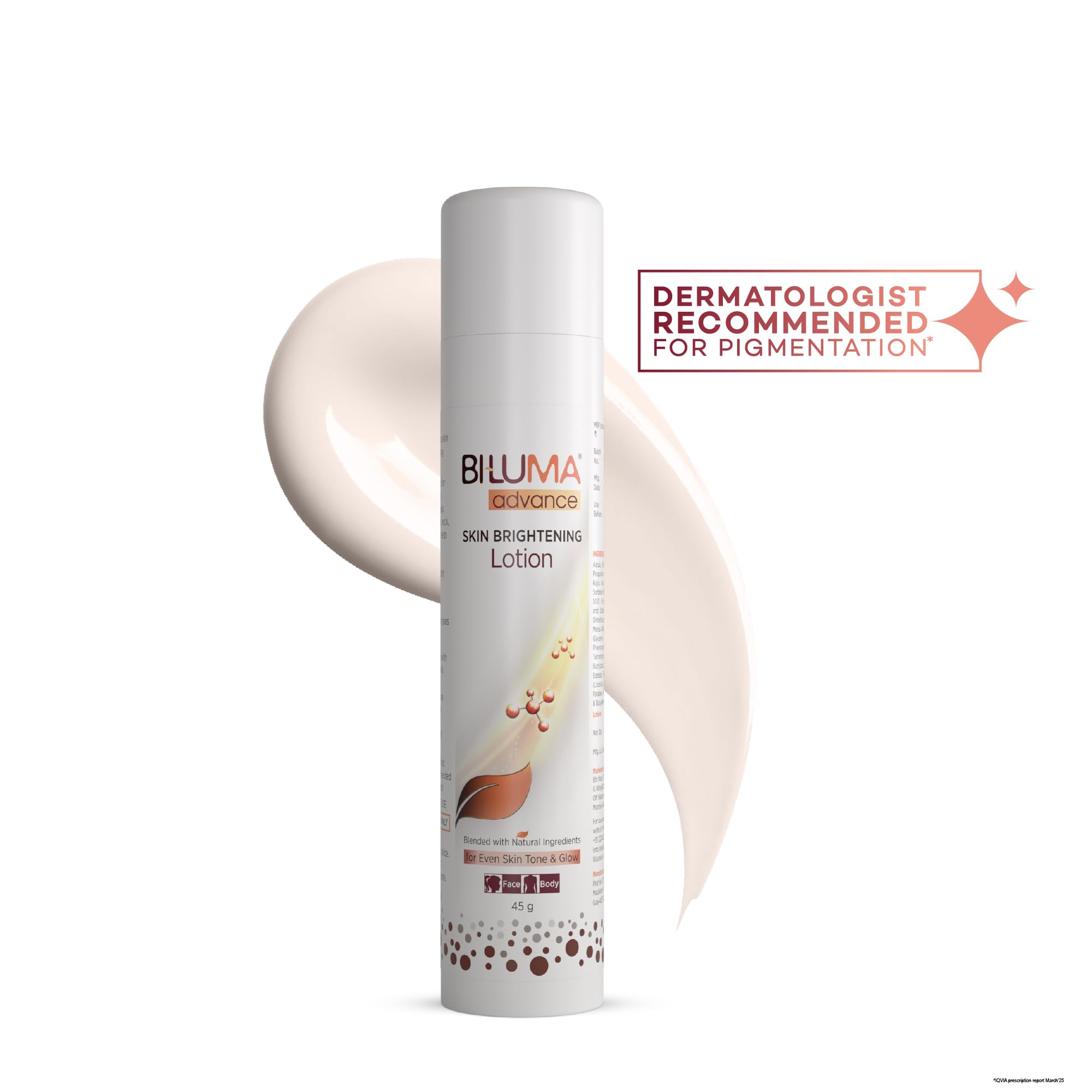 Bi-luma Advance Skin Brightening Lotion - All Skin Tone -Blended with Natural Ingredients For Dark Spots -Face& Body -45 gm