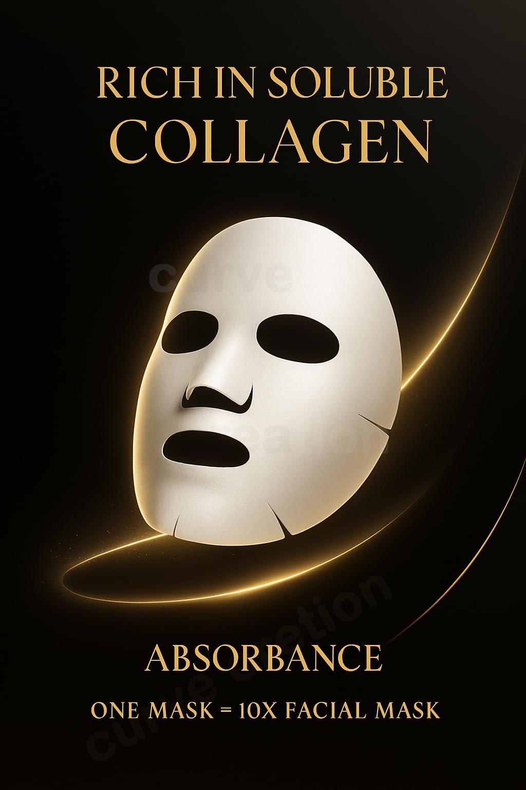 CURVE CREATION Bio Collagen Deep Collagen Night Mask Hydrating Overnight Hydrogel Korean Glass Skin Mask For Deep Hydration Wrapping Peel Off Facial Mask Pack (Pack of 4)