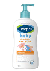 Cetaphil Baby Daily Moisturizing Lotion 400ml with Organic Calendula for Face & Body, Moisturizer for Kids