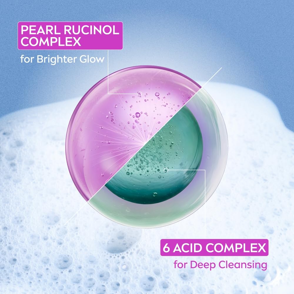 NIVEA Luminous Pearl Rucinol - Bubble Foaming Face Wash for Brighter Glow, 100 ml | Cleanses, Brightens, Unclogs Pores & Hydrates | Removes Make Up | For oily, dry & sensitive skin | Men & women