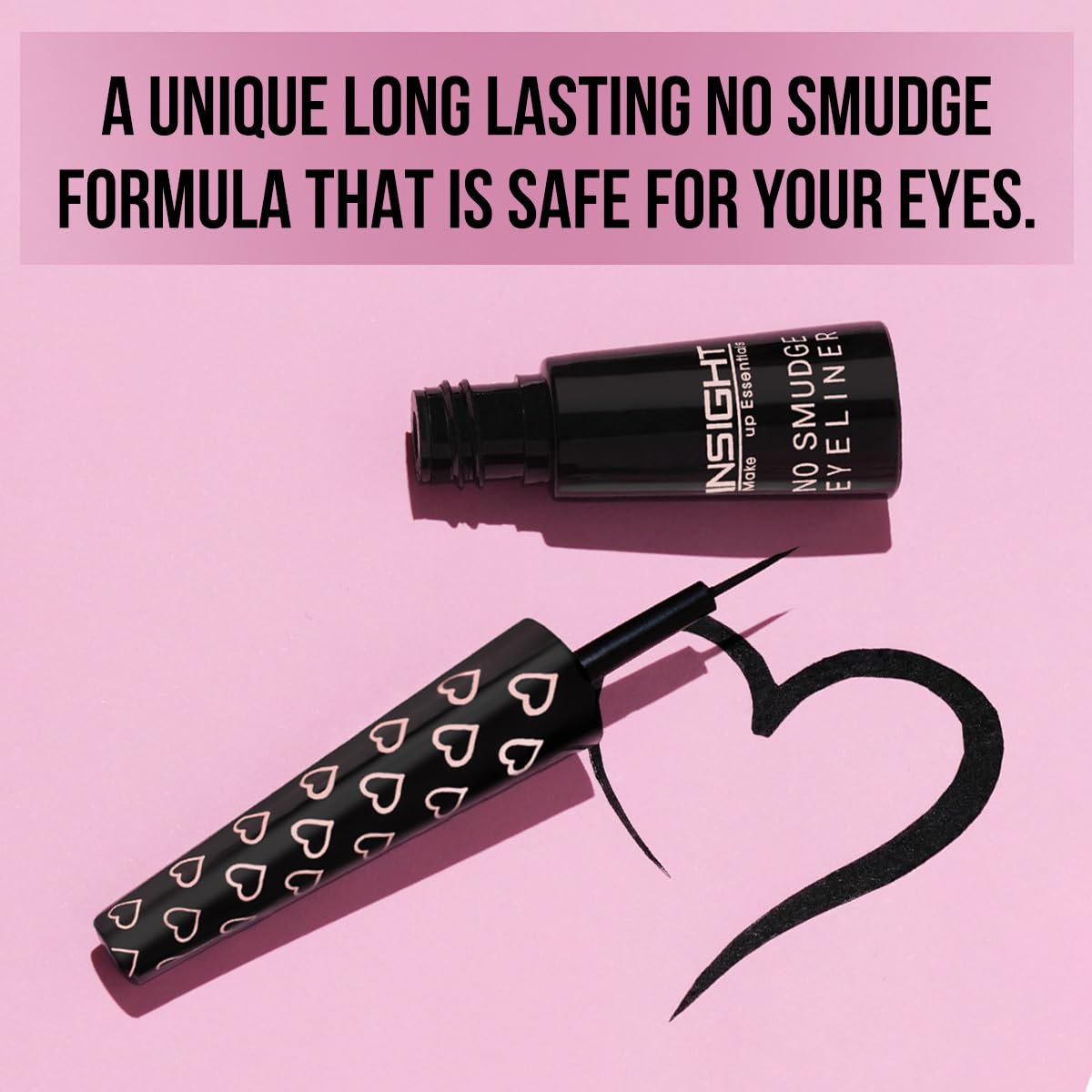 INSIGHT Gel Cosmetics No Smudge Eyeliner| Intense Matte Finish | Quick Drying |Smooth Application | Waterproof | Smudgeproof,(EL-53), Black 4 ML (Pack of 1)
